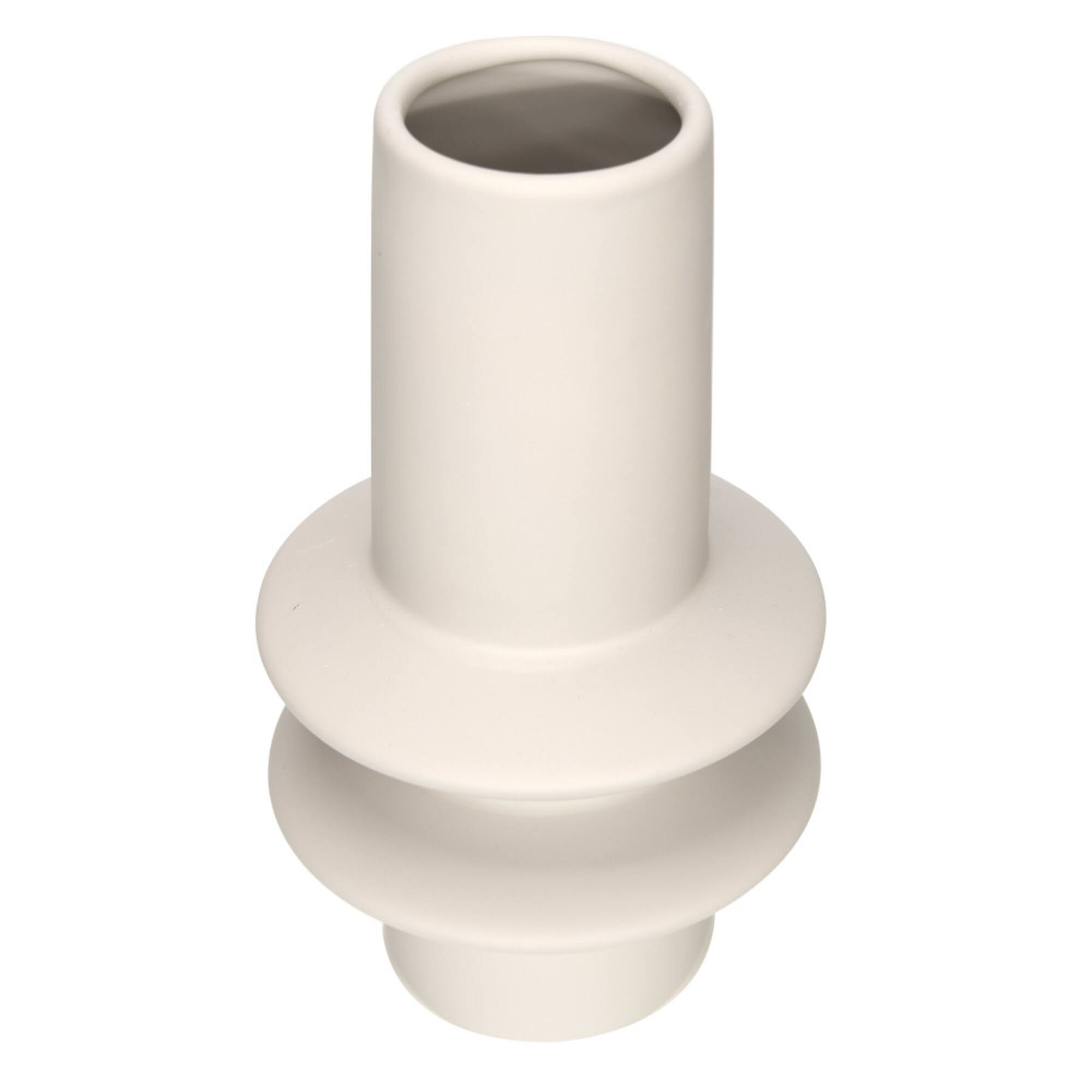 Hello Honey® 9" Taupe Modern Sculptural Stoneware Vase with Latex Glaze